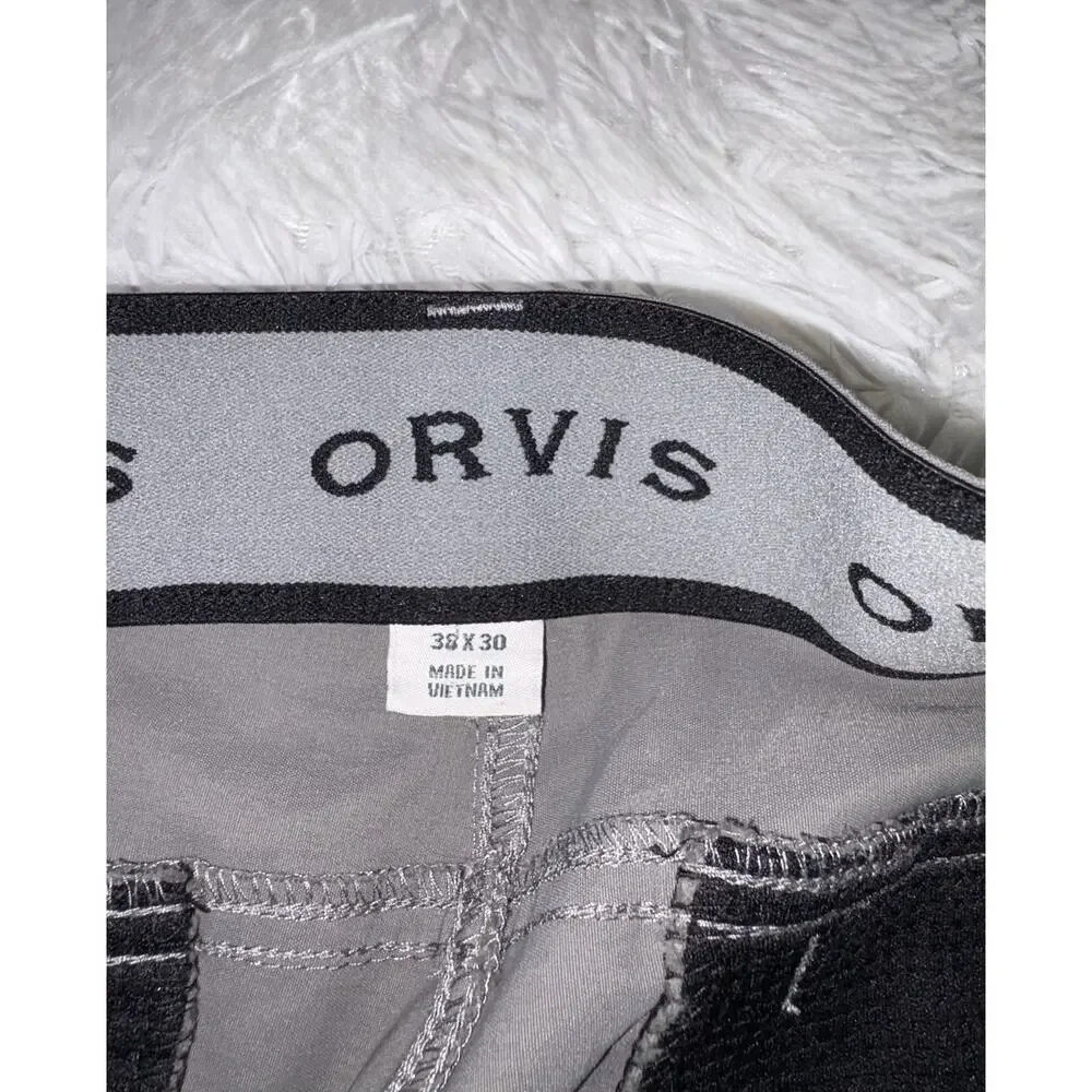 Orvis Men’s 38x30 Gray “Tech Pant” Water Repellent, Storage, Lightweight.